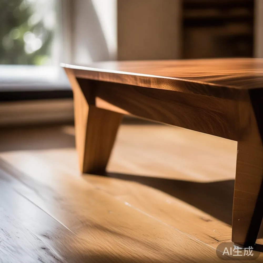ベニヤと無垢材を5年で比較|コーヒーテーブルJPの初期費用と維持費 — detail of the base and leg construction on a bed