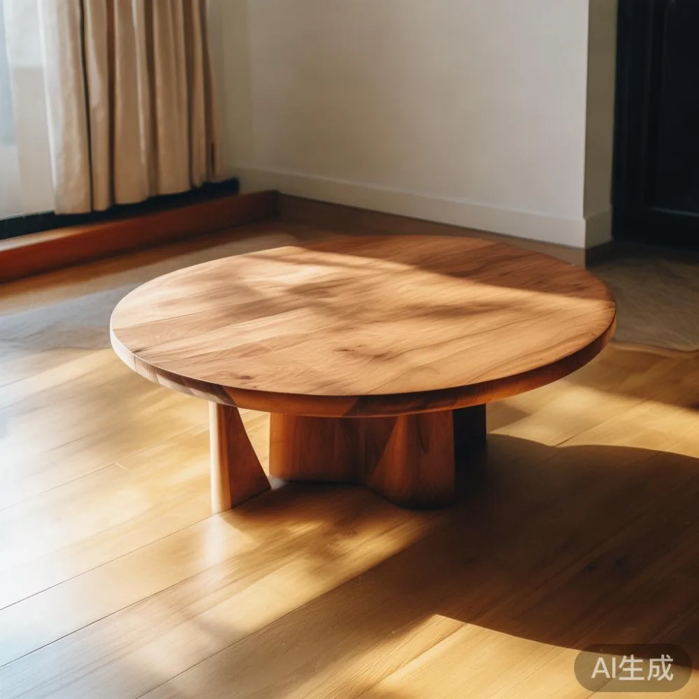 漆.cross coffee table jp：集成材と無垢材、5年間の費用と Damien对照 — corner of a small condo apartment with wooden fl